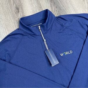 New Holderness Bourne The Westland Men XL Tailored 1/4 Zip Performance Golf Blue